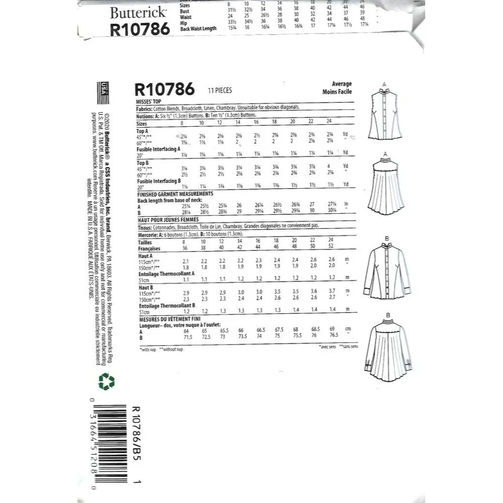 Butterick sewing pattern